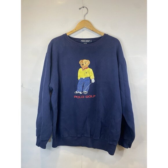 Polo Ralph Lauren Polo Golf Vintage Bear Crewneck Pullover Sweatshirt Size XL